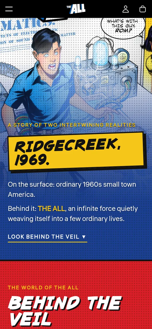 The new homepage on a phone: Ridgecreek, 1969, a story of two intertwining realities