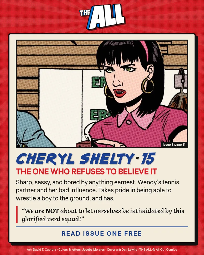 Character card: Cheryl Shelty, 15, the one who refuses to believe it